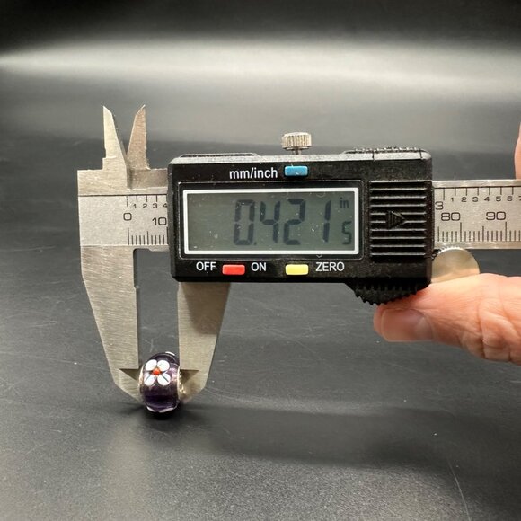 Glass Beads Polka Dot Sterling Silver 925 Charms Bracelet Or Necklace Flowers - Picture 7 of 7